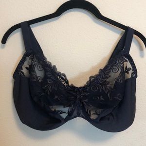 38DDD full figured Soma unlined underwire bra in sexy navy lace